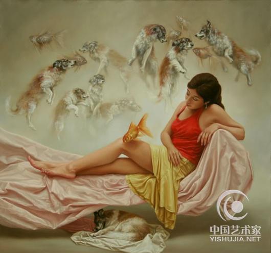 秘鲁画家人体油画展示，南美女子翘臀浑然天成的内在流露