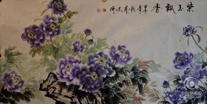 墨韵运用牡丹花开、自然洒脱尽情展现画家于文昕