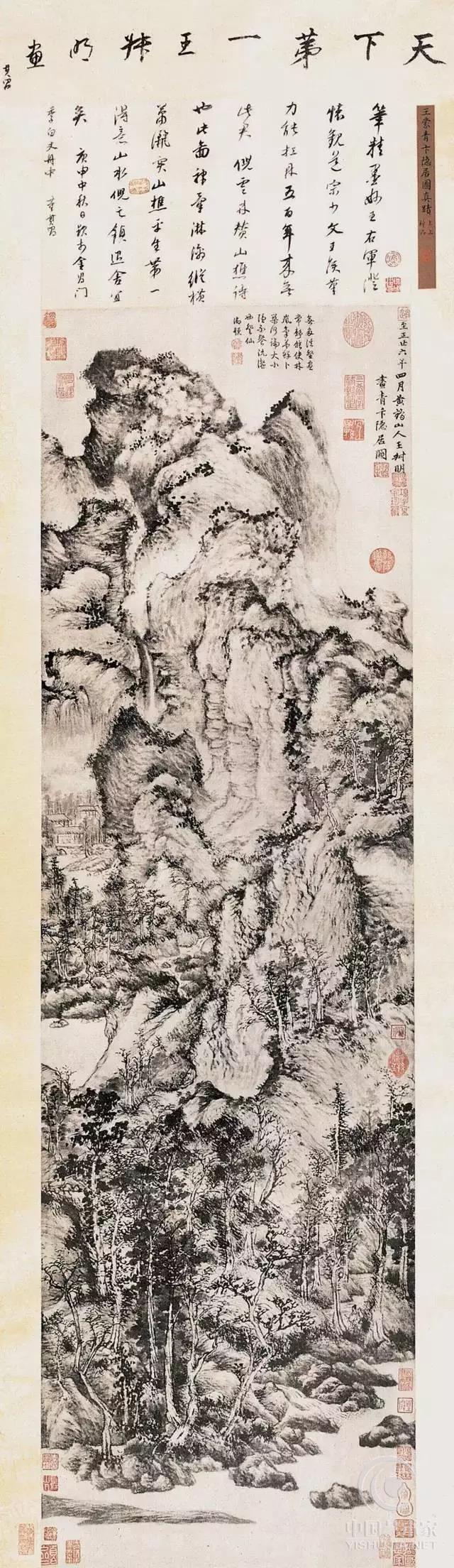 他是大书画家赵孟頫的外甥,其山水画,早年受赵孟頫的直接影响.