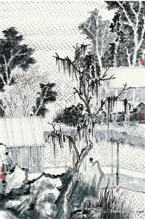 画家沙正鑫水墨纸本12-69cmx69cm2008