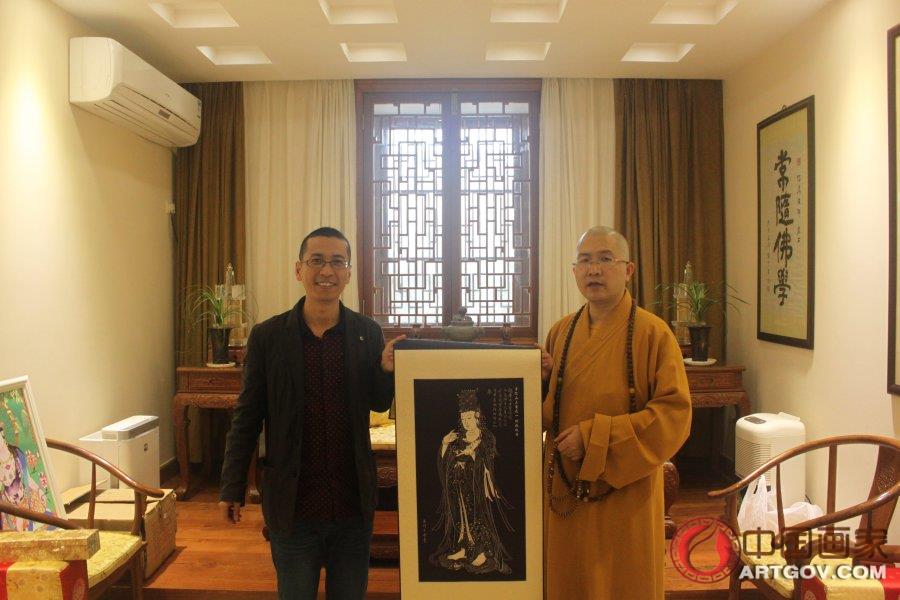 韩英先生与宁波普陀山法雨禅寺方丈信光法师合影